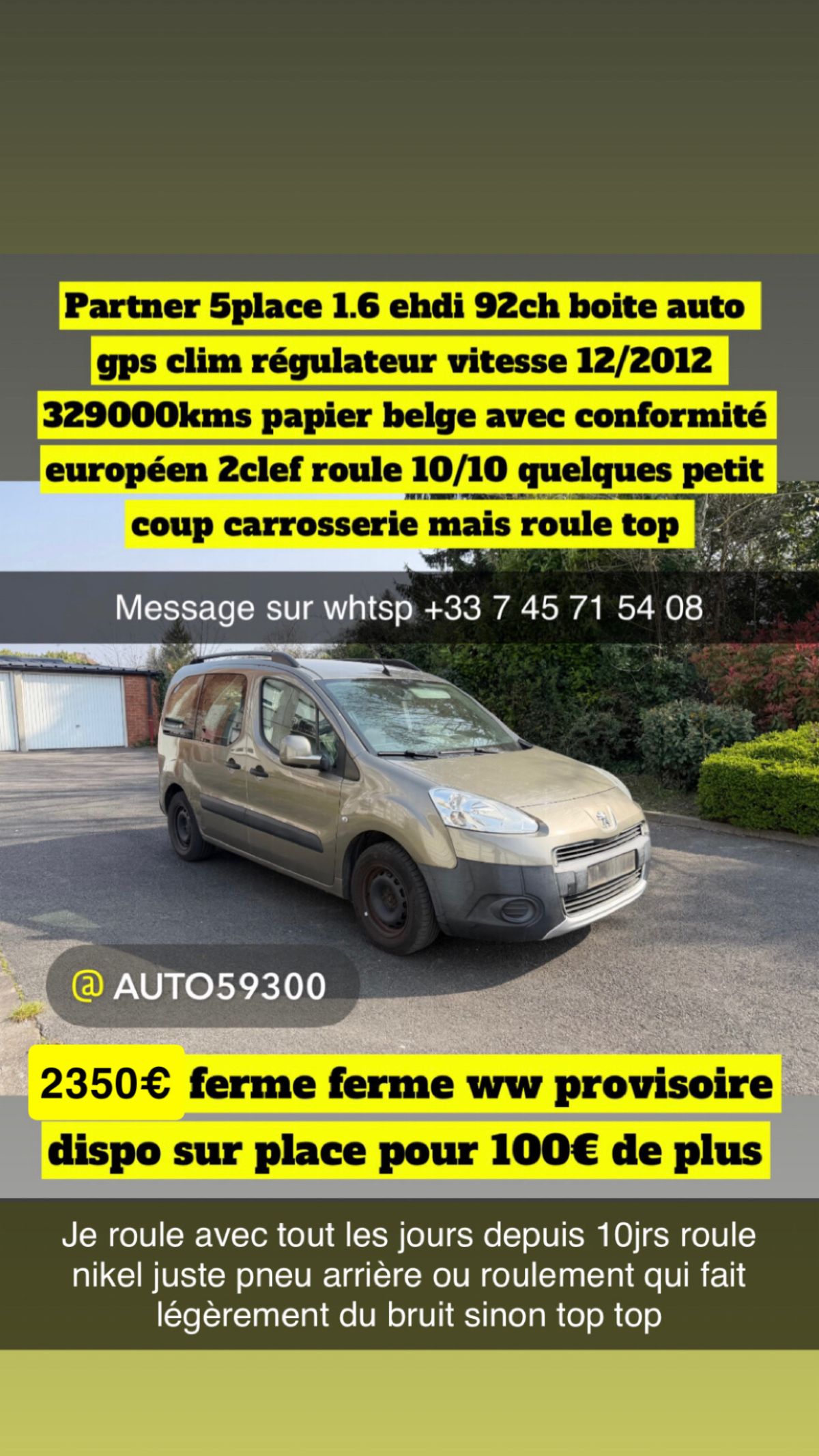 peugeot partner 5place gps boite automatique