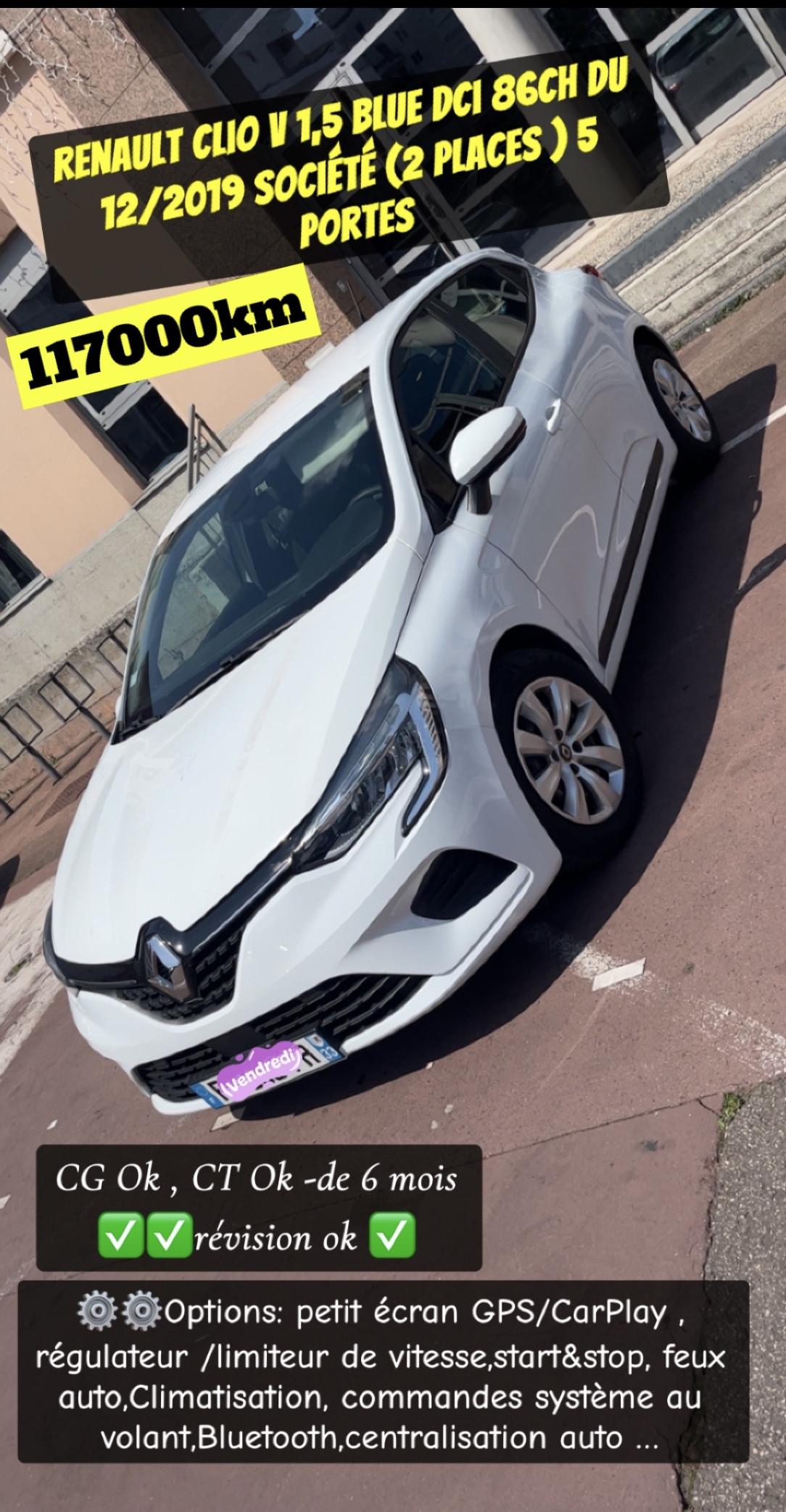 Renault Clio V 1,5 Blue DCi 86ch 12/19 société (2 places)