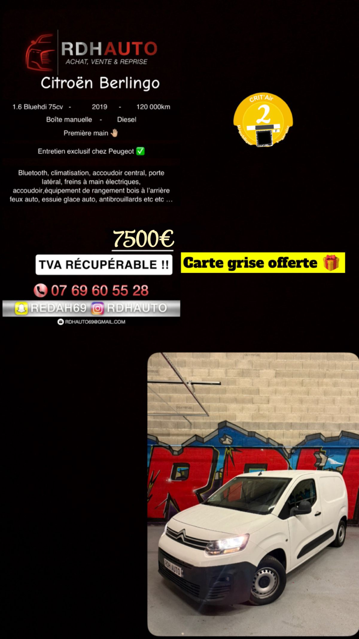 Citroën Berlingo 1.6 BlueHdi 75cv / Première main