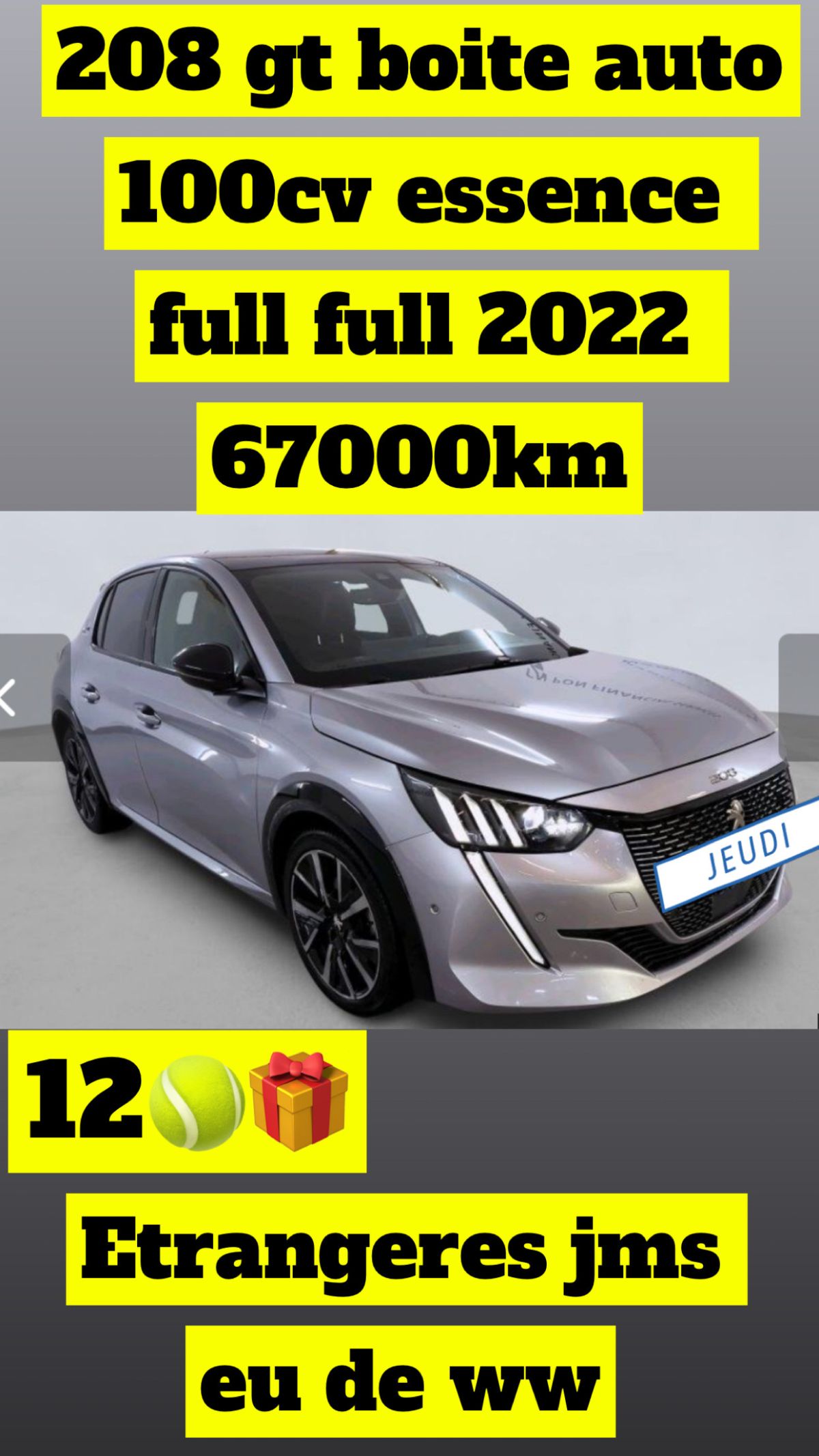 208 gt full boite auto 100cv