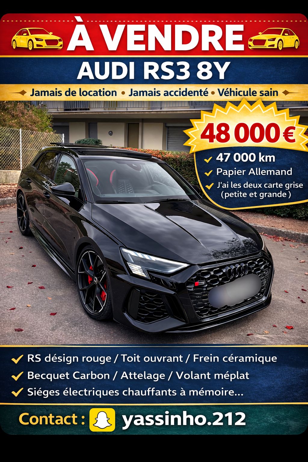 AUDI RS3 8Y SPORTBACK 400CH 🇩🇪