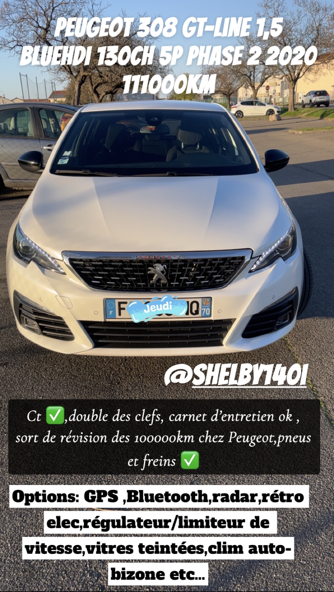 Peugeot 308 GT-Line 1,5 Blue HDi 130ch  5p phase 2 2020