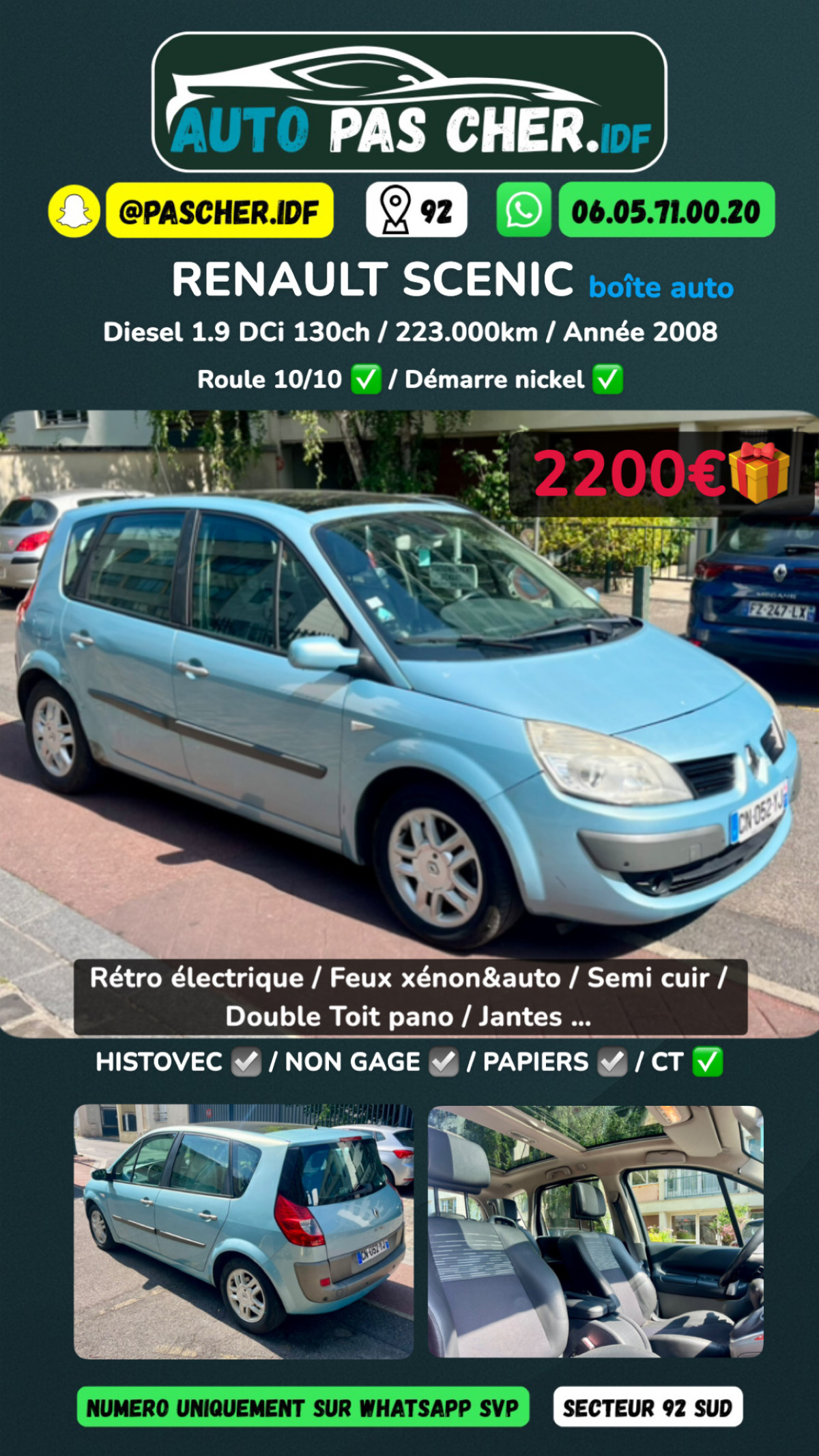 Scenic 2 Boîte auto 1.9 DCi 130ch - Full option