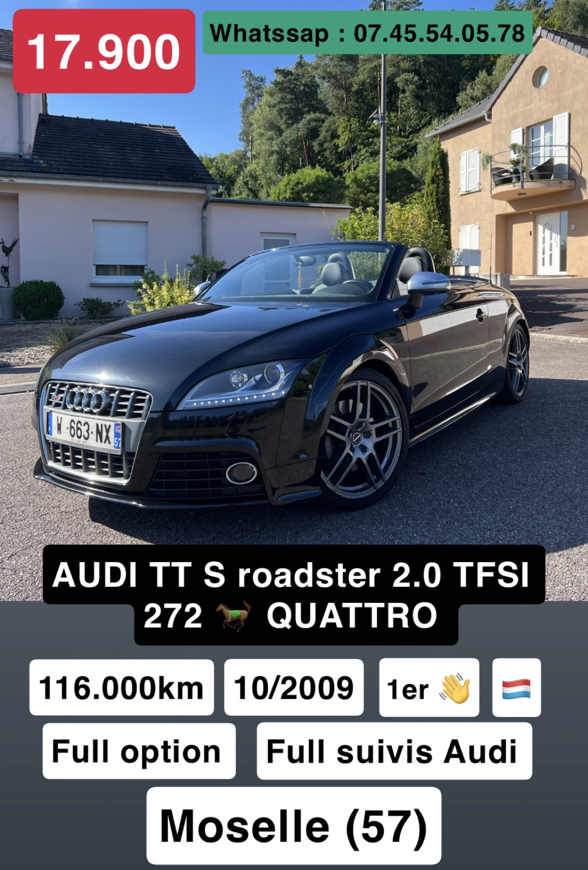 AUDI TTS Roadster 2.0 TFSI 272 CV QUATTRO GARANTIE 12 MOIS