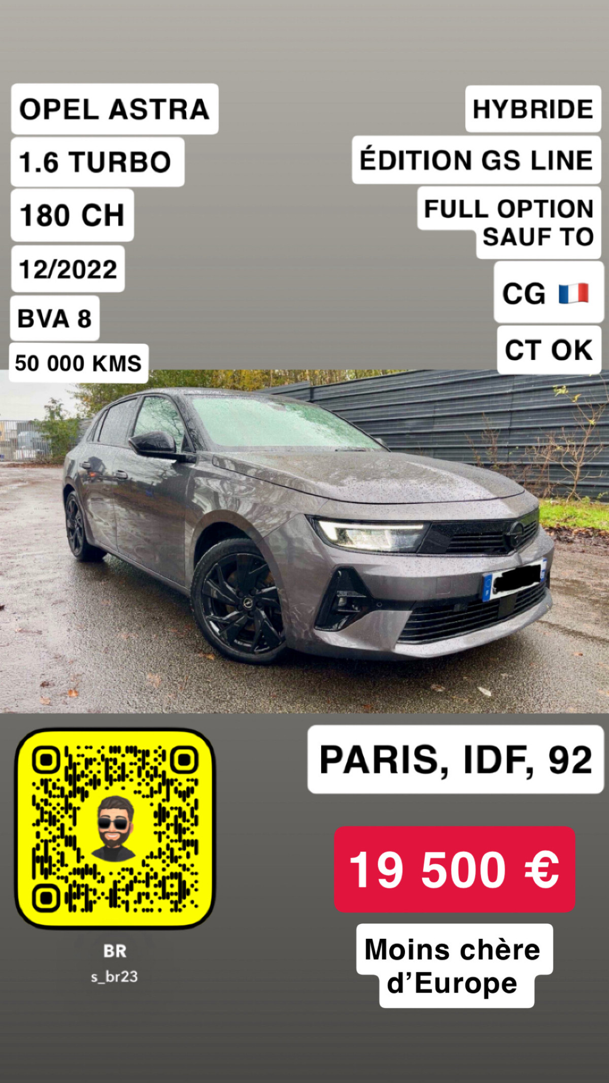 OPEL ASTRA 180 CH GS LINE