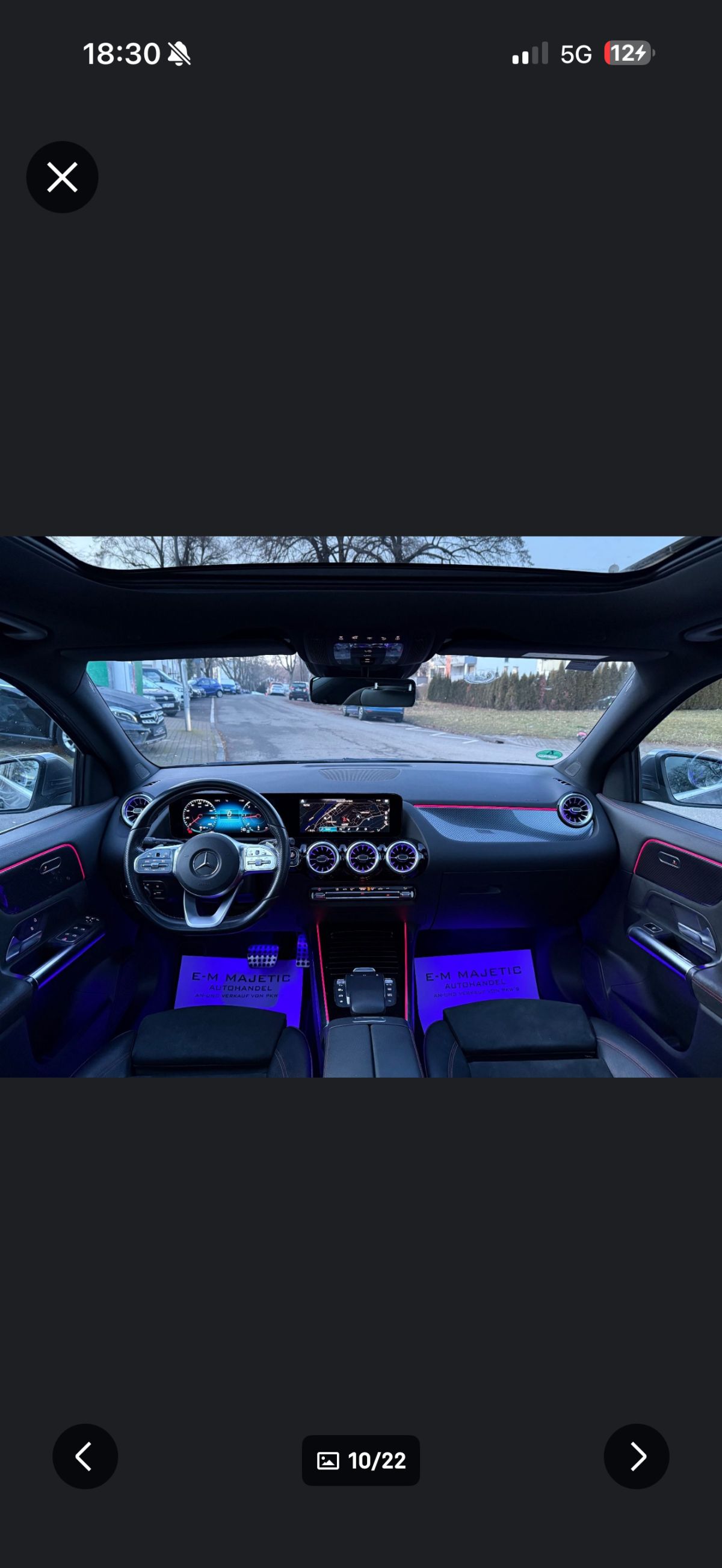 GLA 220d pack AMG 190cv toit pano lumière d’ambiance