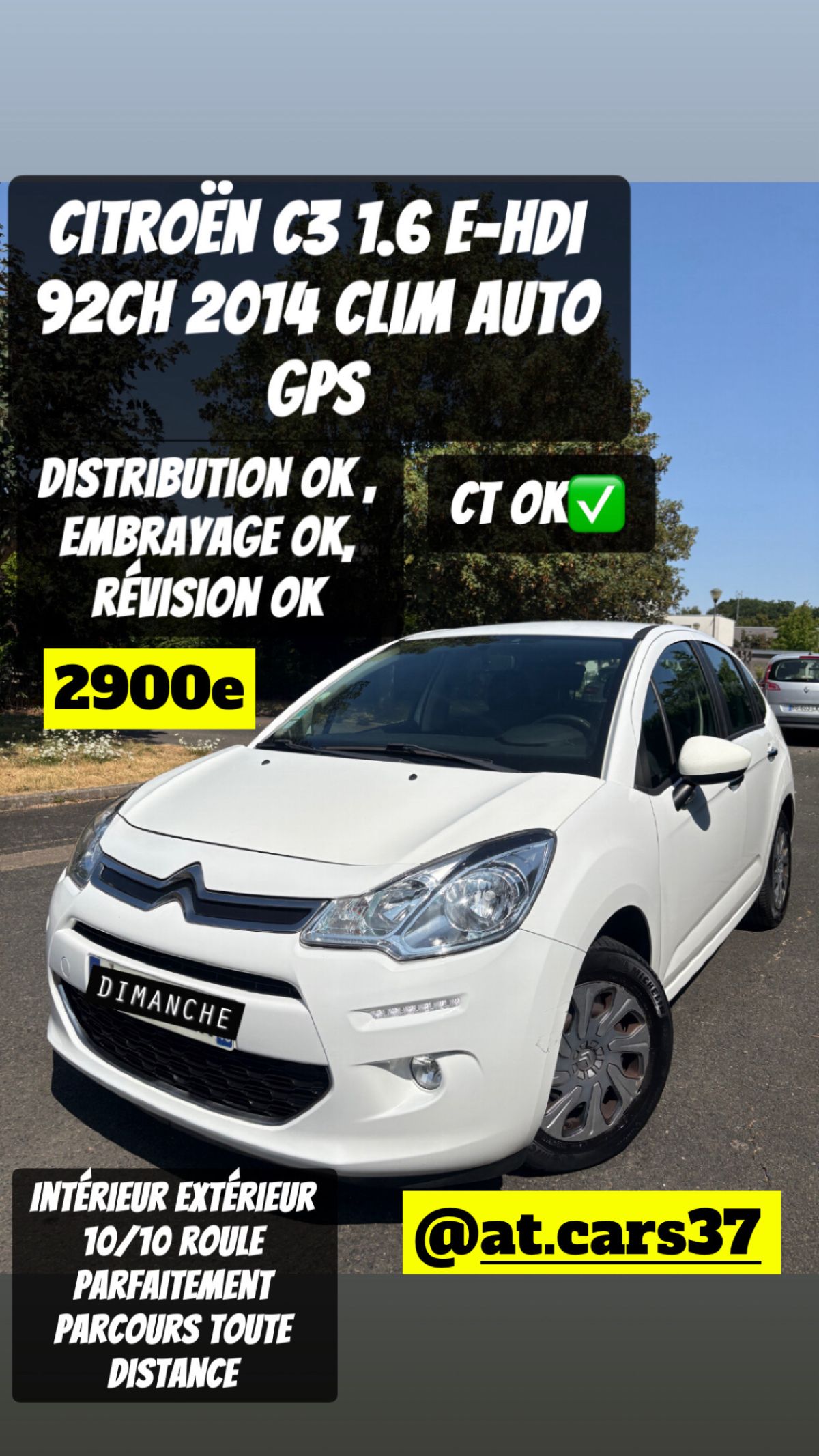 Citroën c3 1.6 e-hdi 92ch ct ok clim auto gps