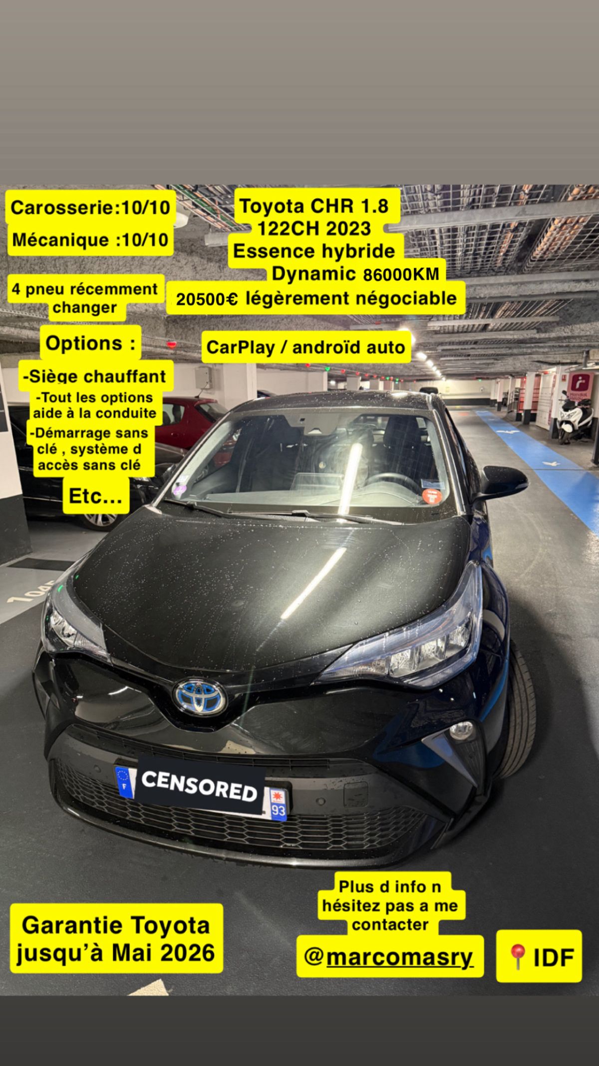 TOYOTA CHR 122CH GARANTIE CONSTRUCTEUR