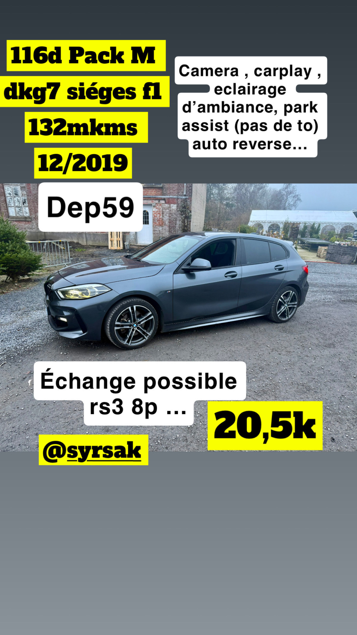 BMW 116d M SPORT DKG7