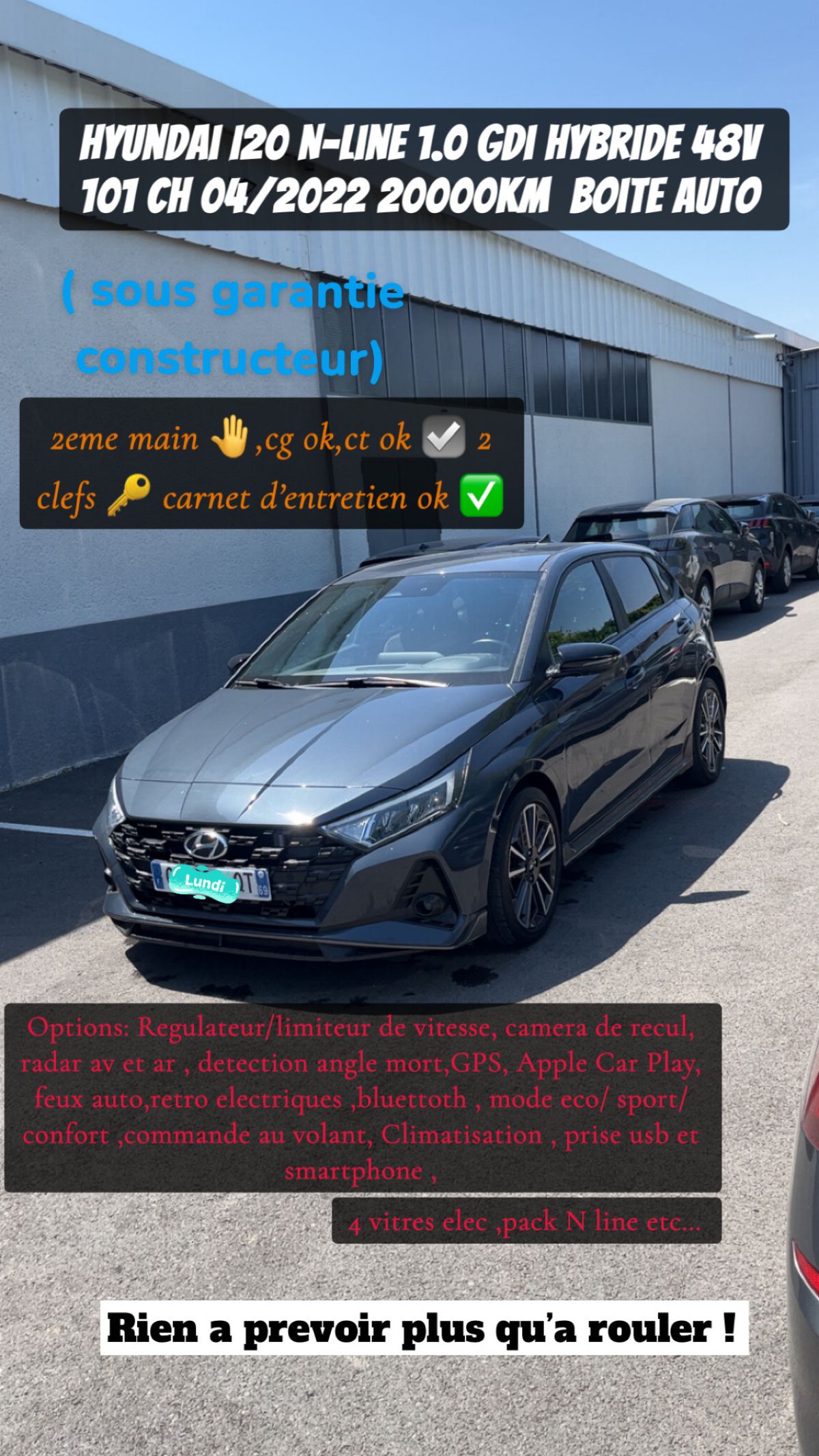 Hyundai I20 N-Line 1.0 Gdi hybride 48V 101ch 2022