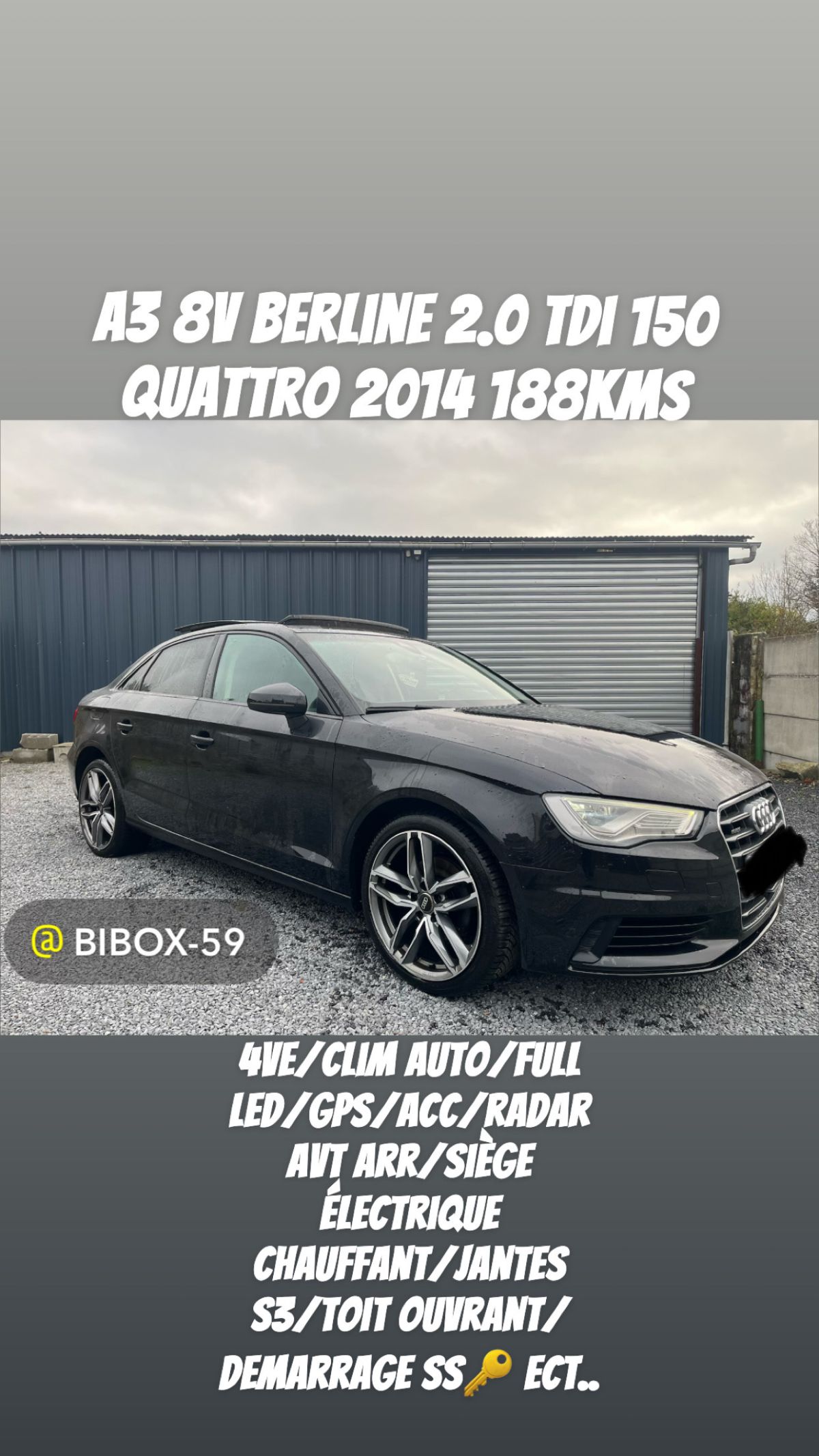 Audi a3 8v1 berline 2.0 tdi quattro 2014