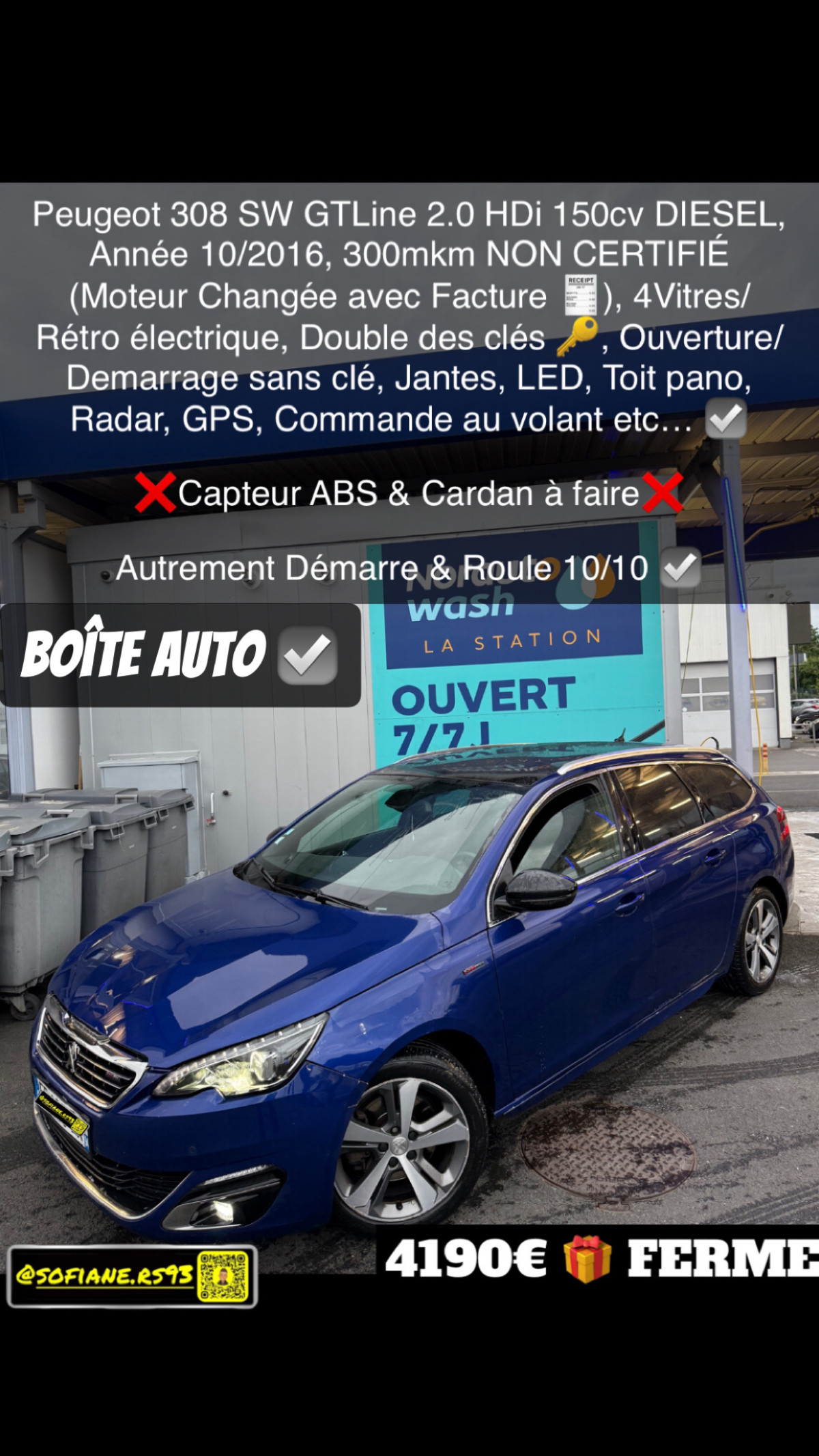 Peugeot 308 GTLine 2.0 TDi 150cv BOÎTE AUTO