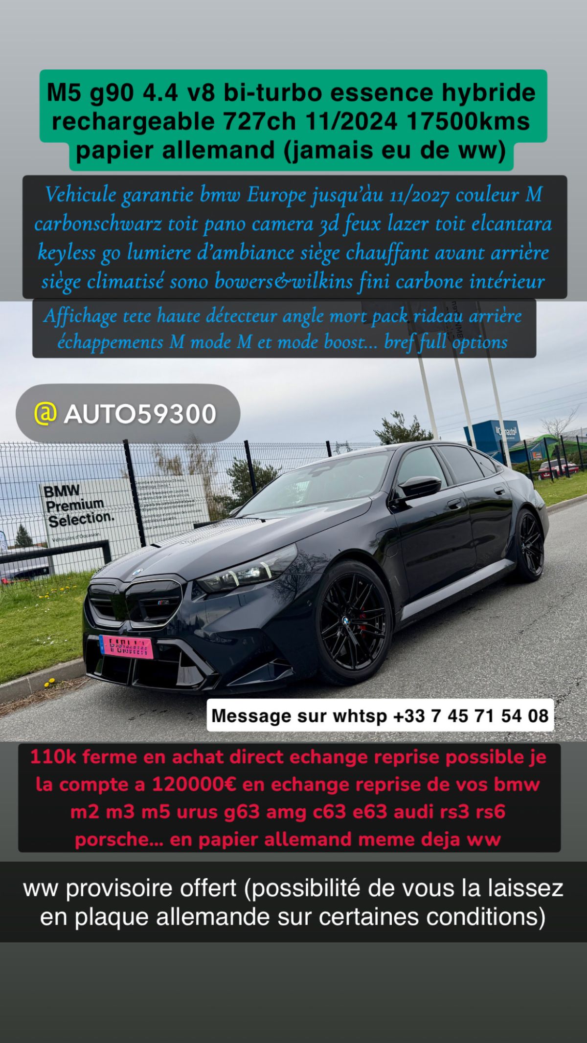 bmw M5 g90 new model 727ch