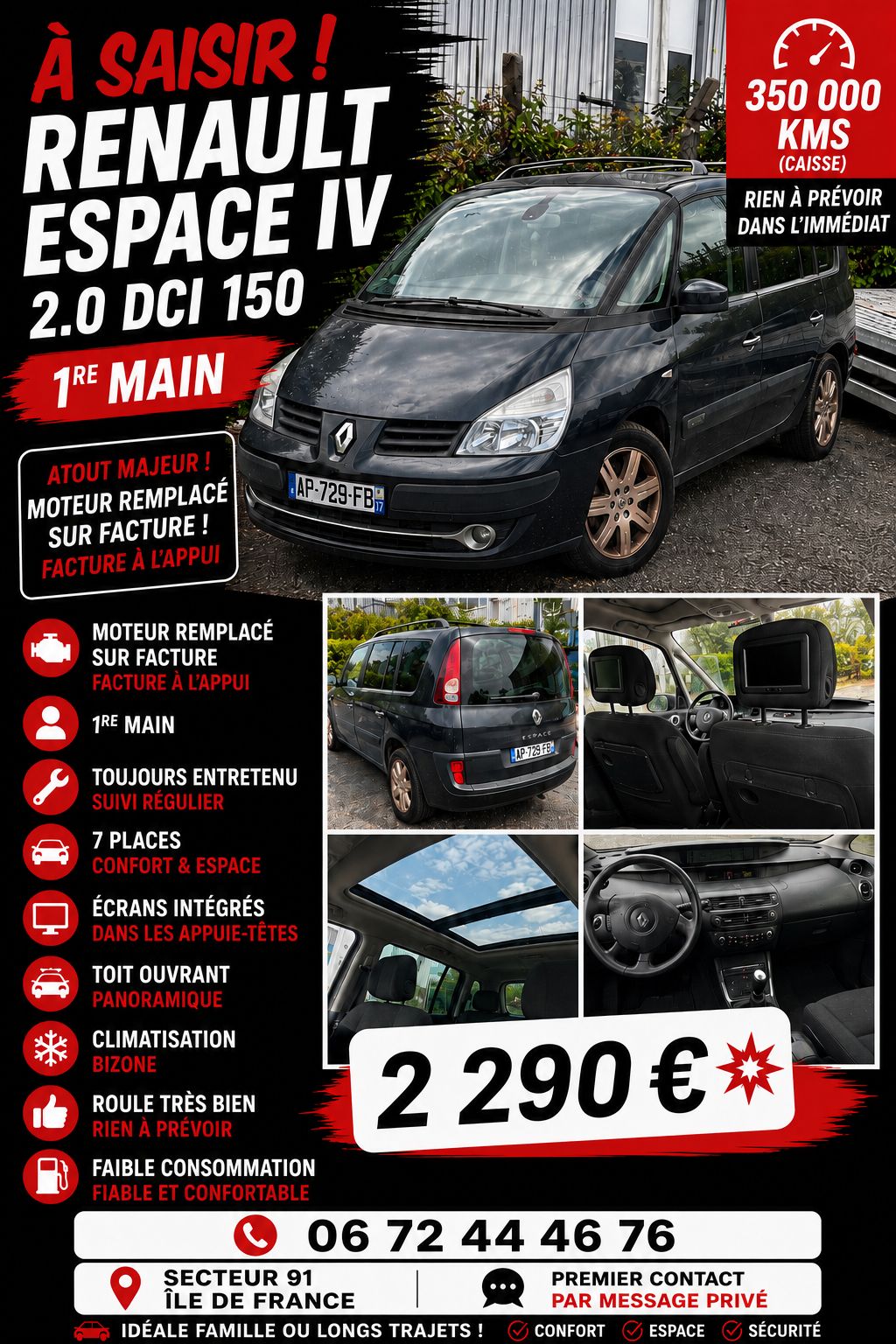 espace 7 place toit ouvrant