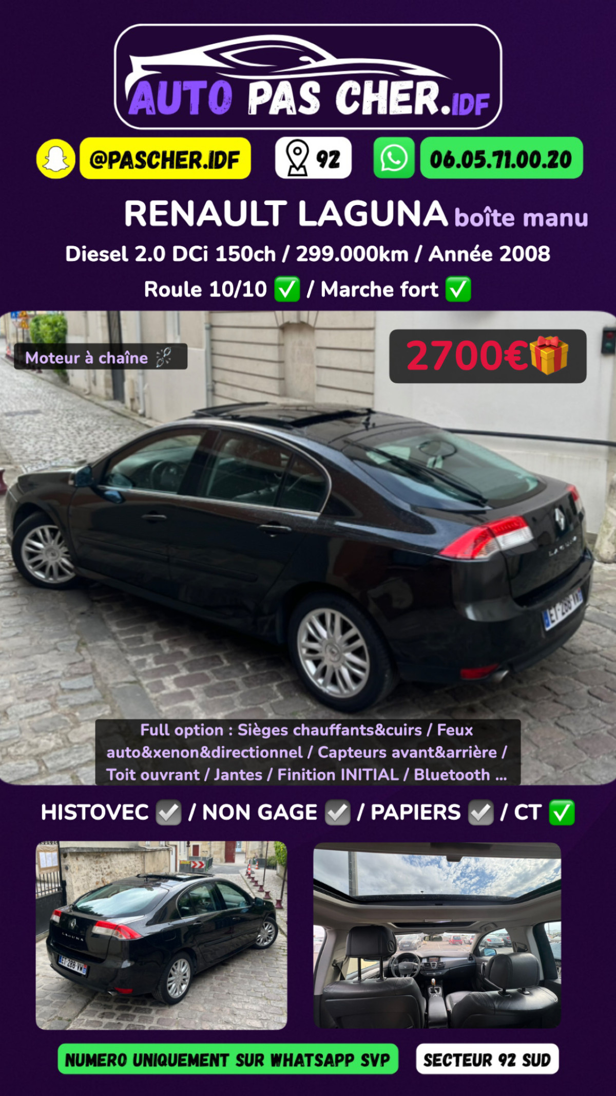 Laguna 3 INITIAL 2.0 DCi 150ch - Full option