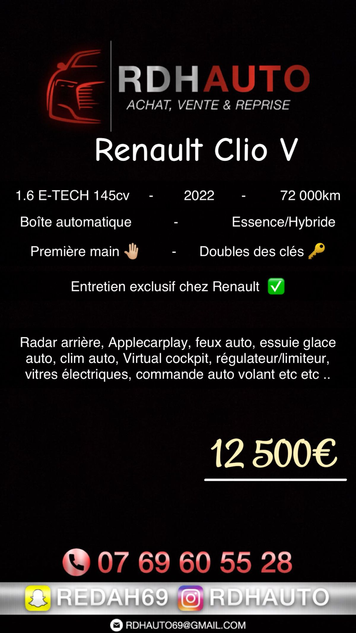 Renault Clio V 1.6 E-TECH 145CV 2022 / Première main