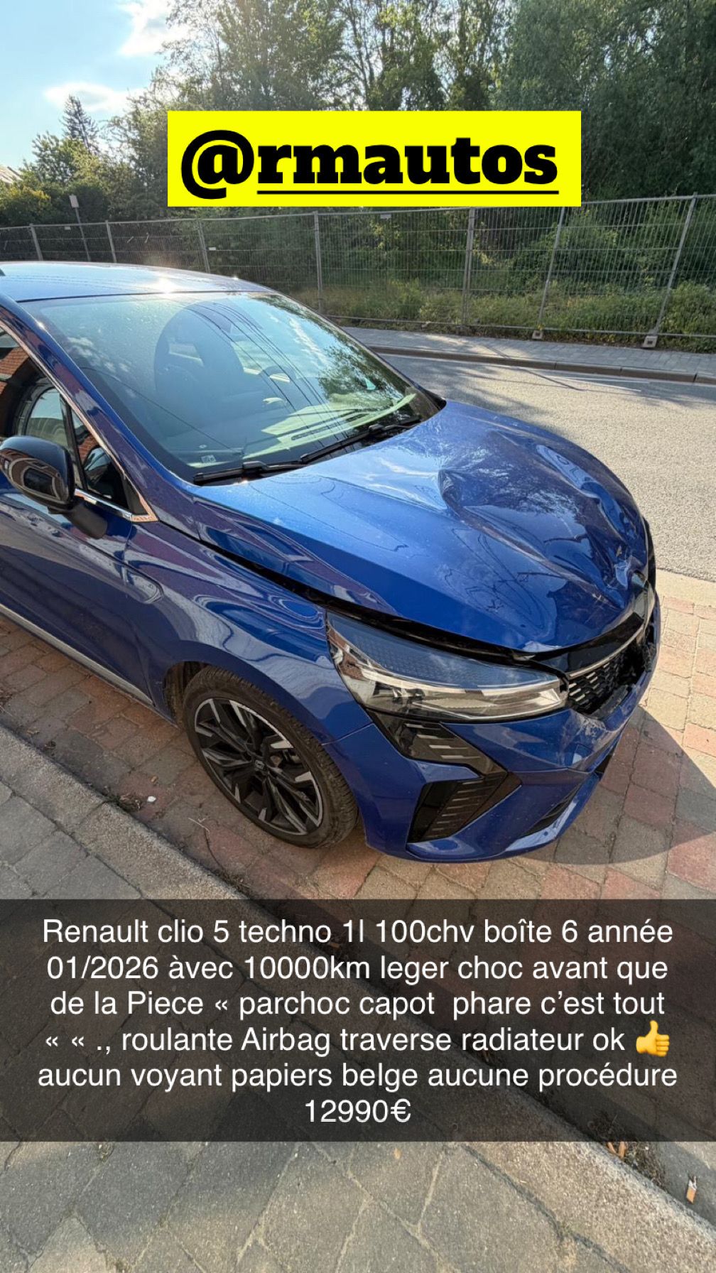 Renault clio 5 techno 2026 10000km leger choc