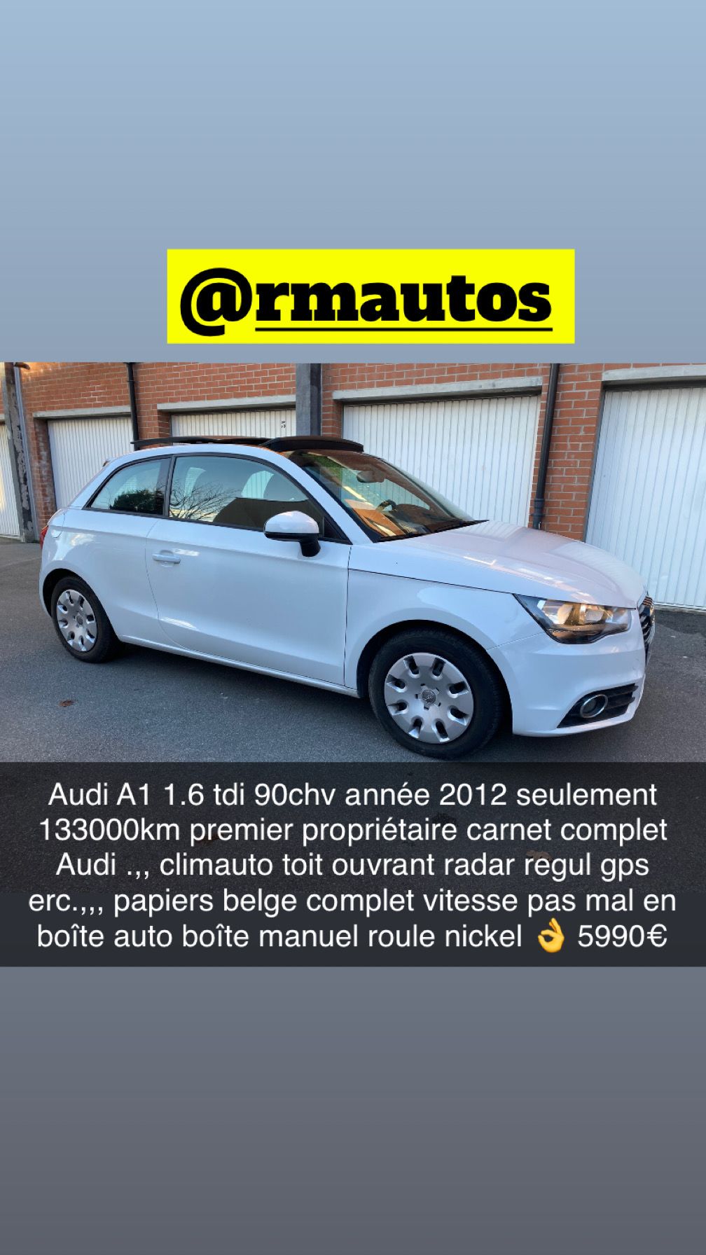 audi A1 1.6 tdi 90 130000km toit ouvrant