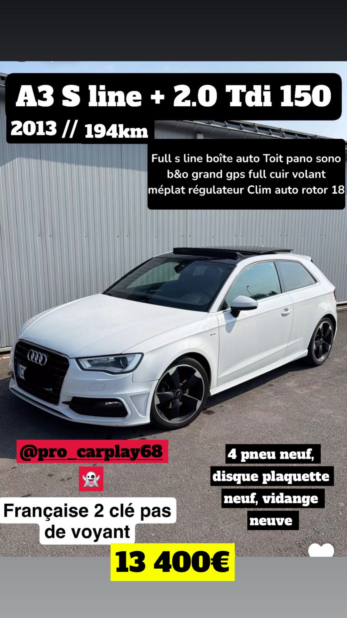 A3 S-line + 2.0 tdi 150cv s tronic