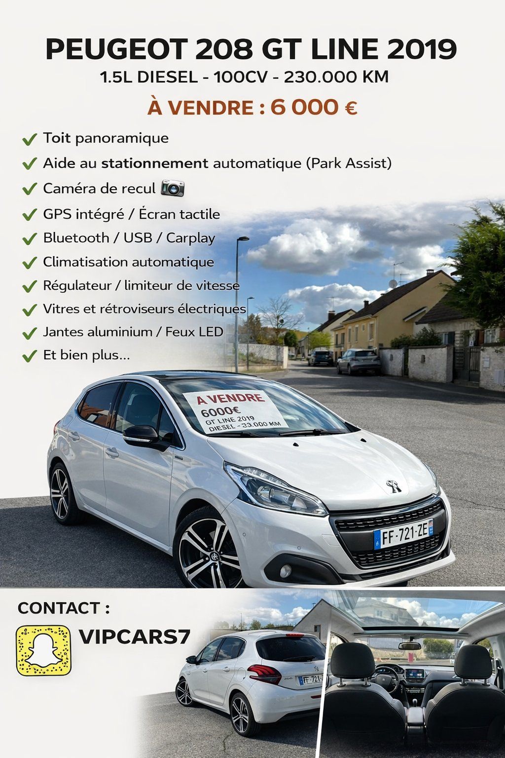 Peugeot 208 Gt line phase 2 100cv diesel 2019