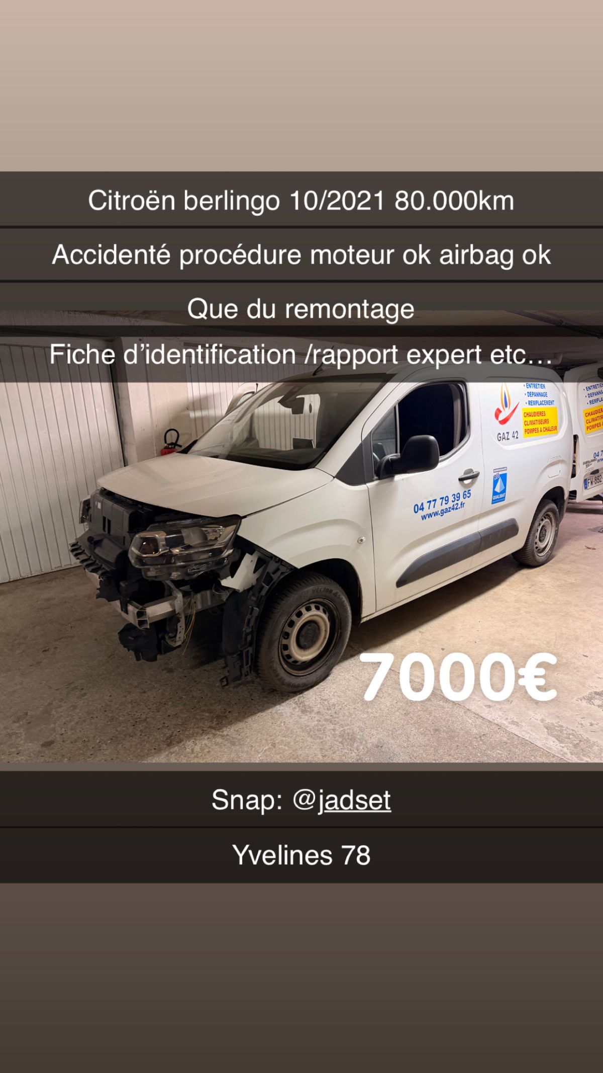 Berlingo accidenté procédure