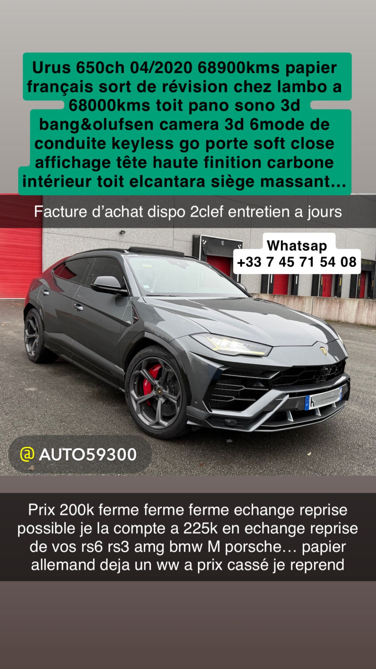 lamborghini urus 2020 papier français