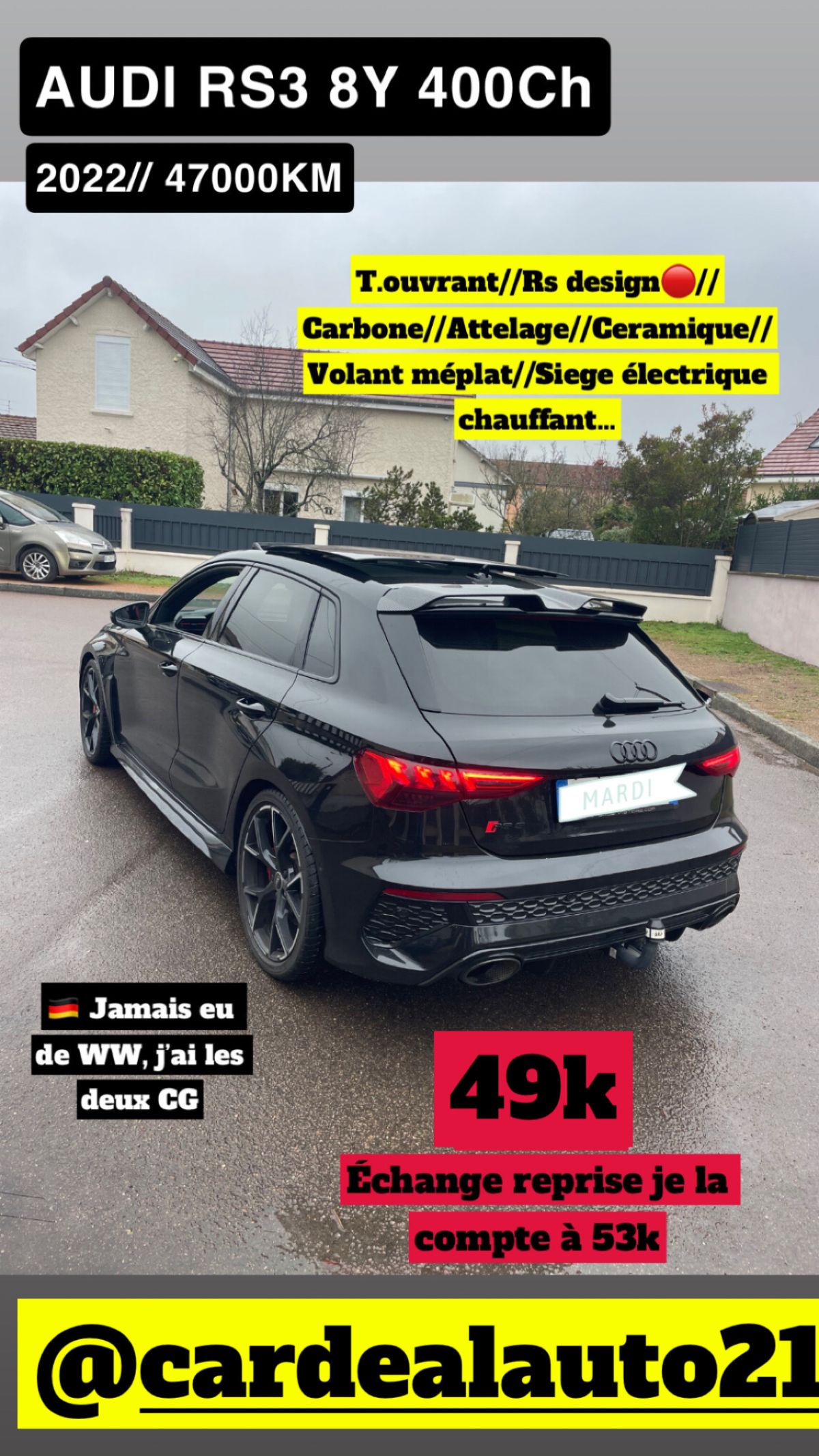 AUDI RS3 8Y SPORTBACK 400CH 🇩🇪