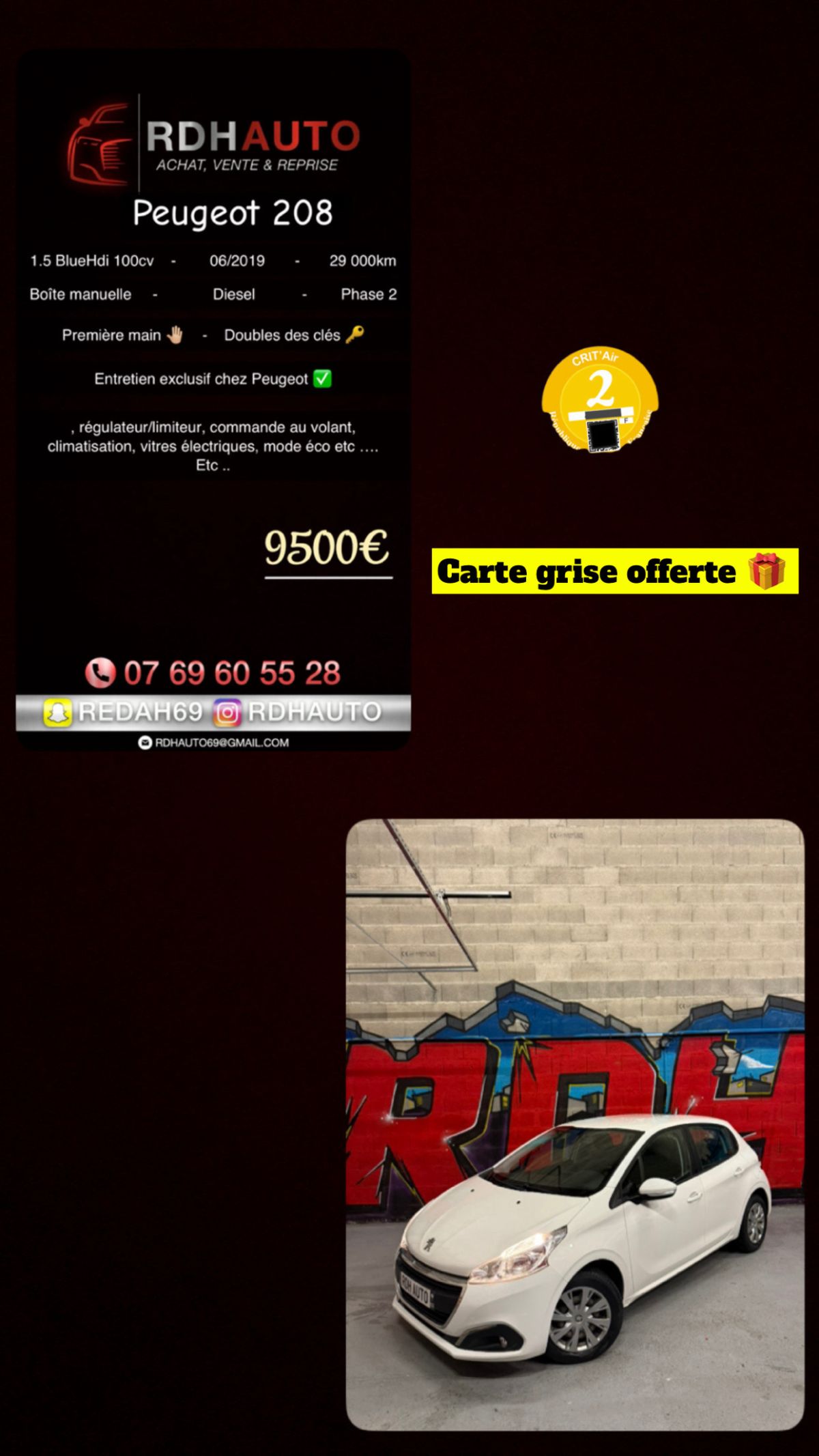 Peugeot 208 1.5 BlueHdi 100cv / Première main