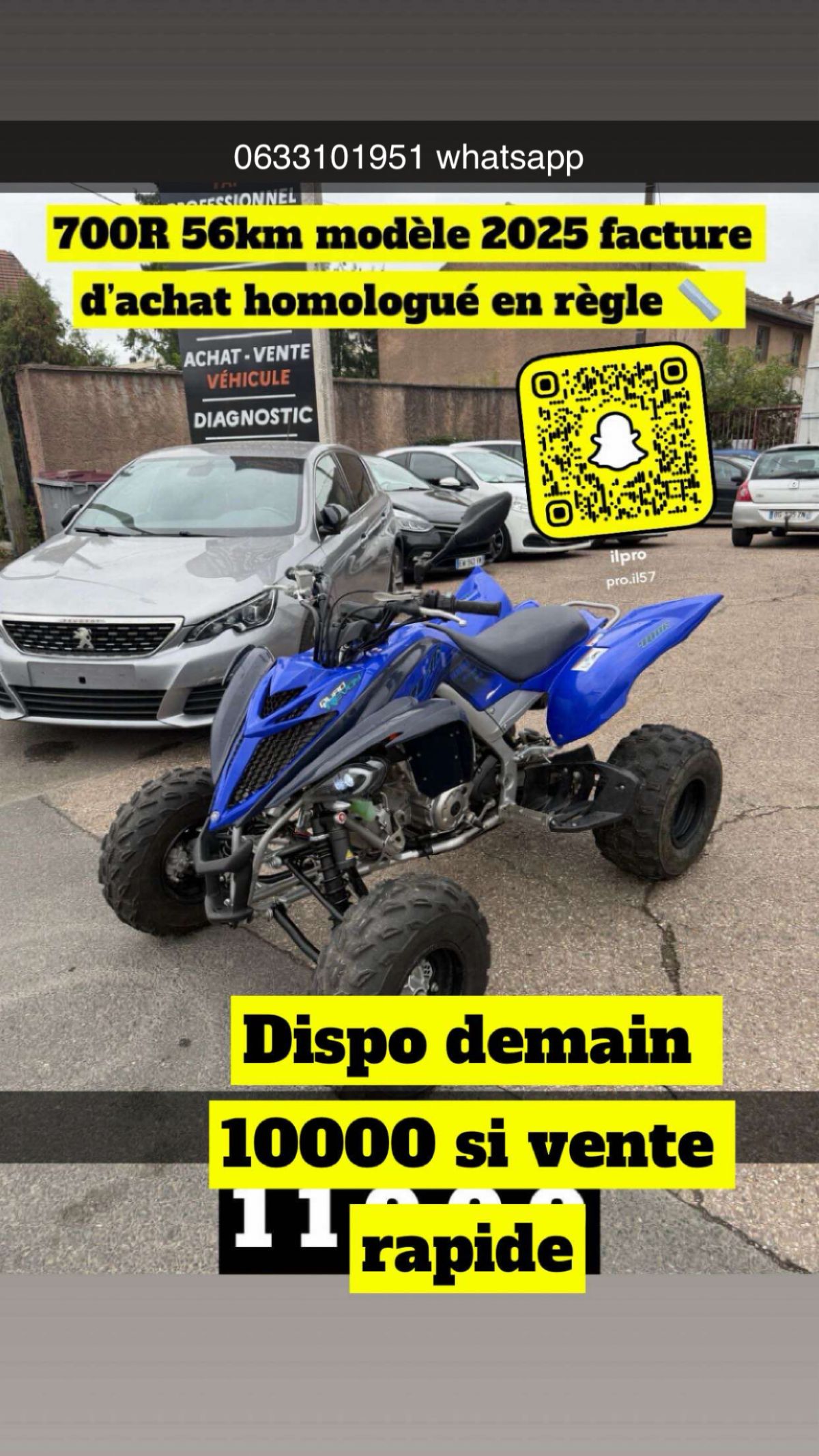 700 raptor 2025 homologué qm