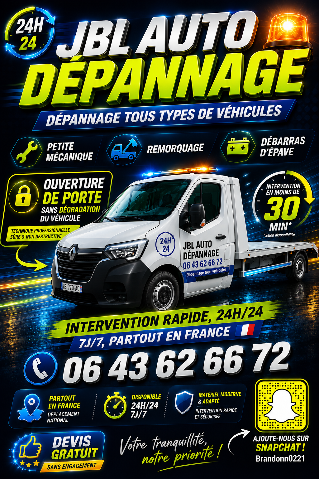 dépannage remorquage