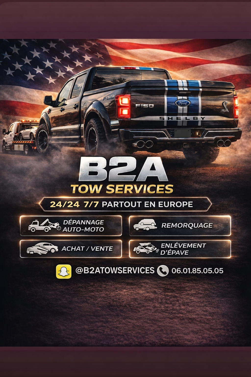 Dépannage remorquage, enlèvement d’épave