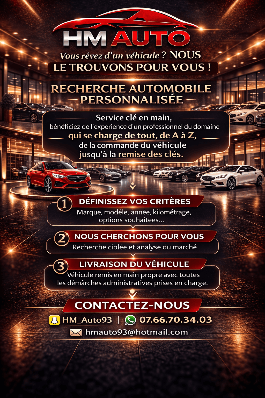 Recherche personnalisé de véhicule