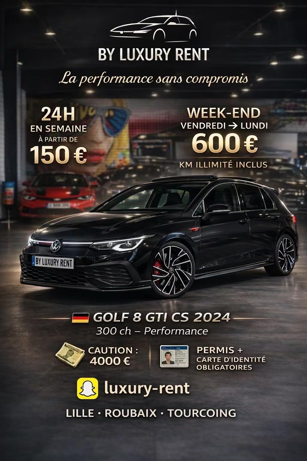 GOLF 8 GTI CS disponible chez by luxury rent
