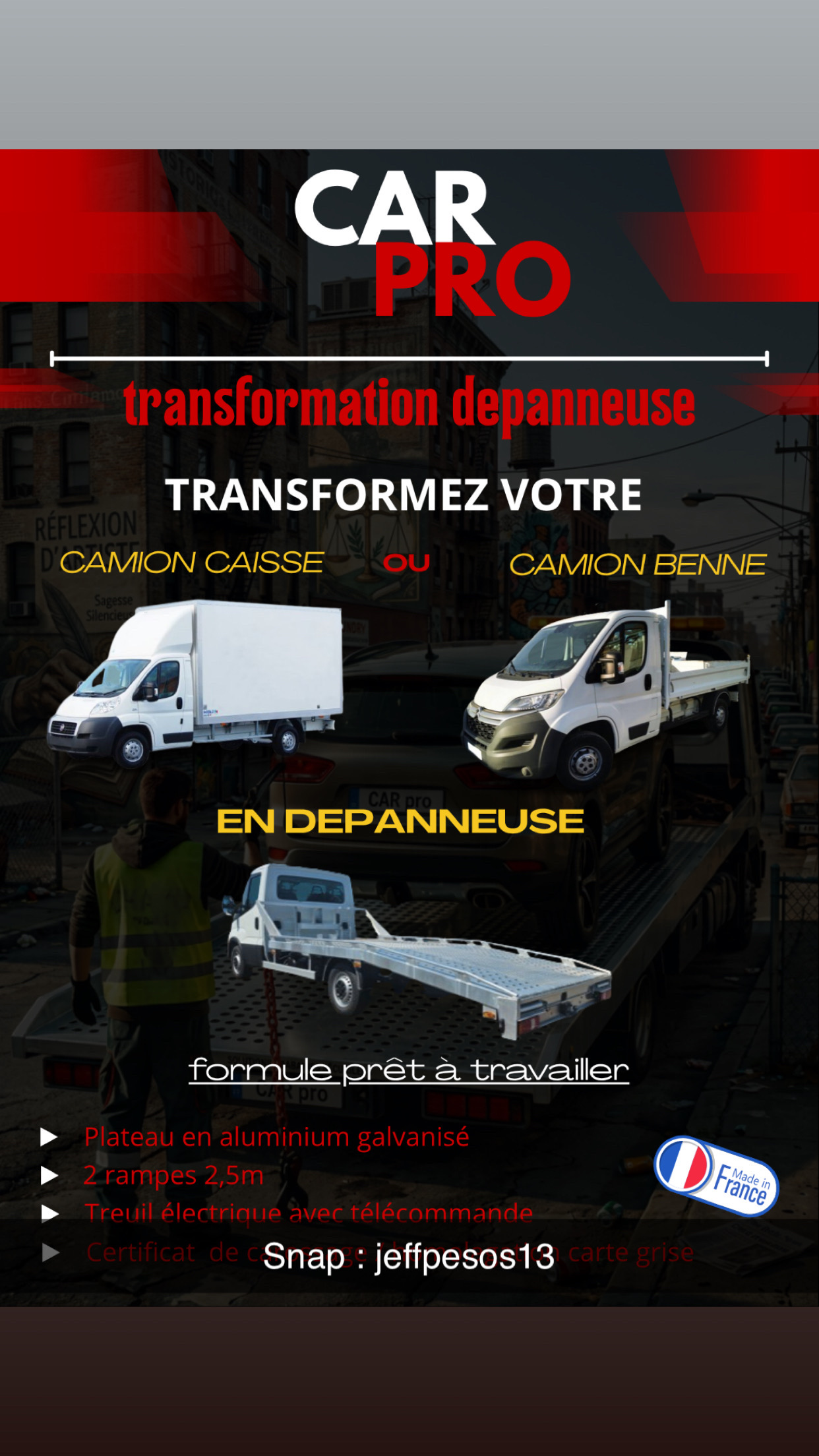 transformation en dépanneuse