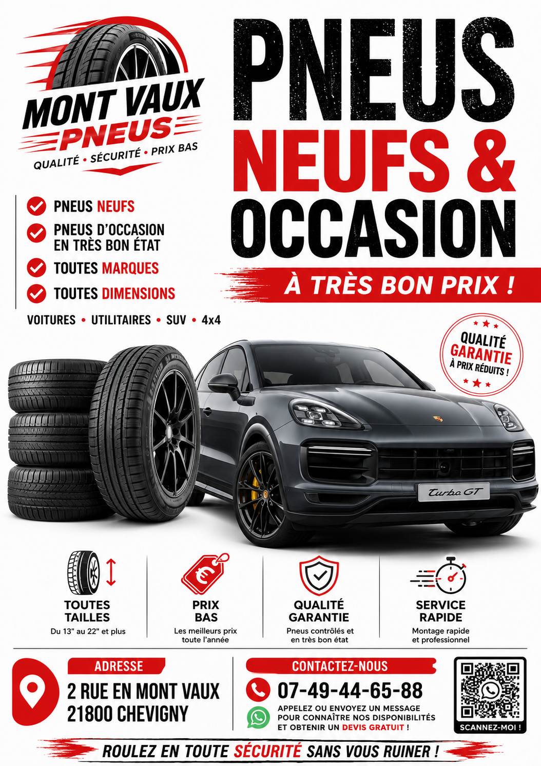 PNEUS neuf ou parfait état sur Dijon