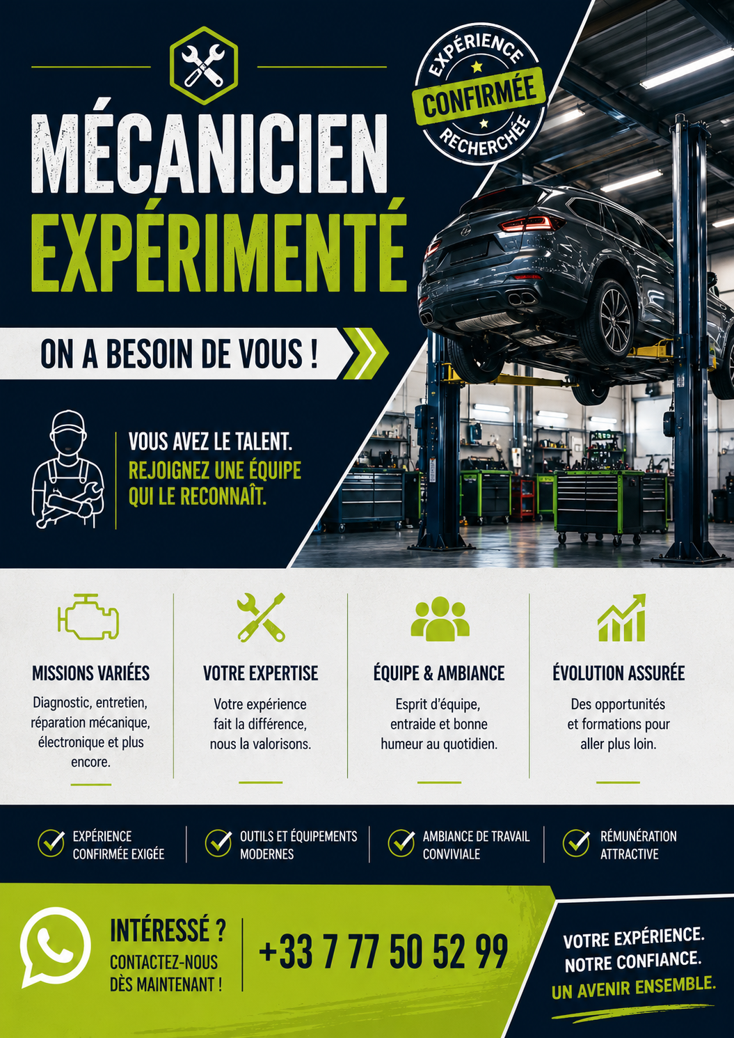 OFFRE D'EMPLOI MÉCANICIEN