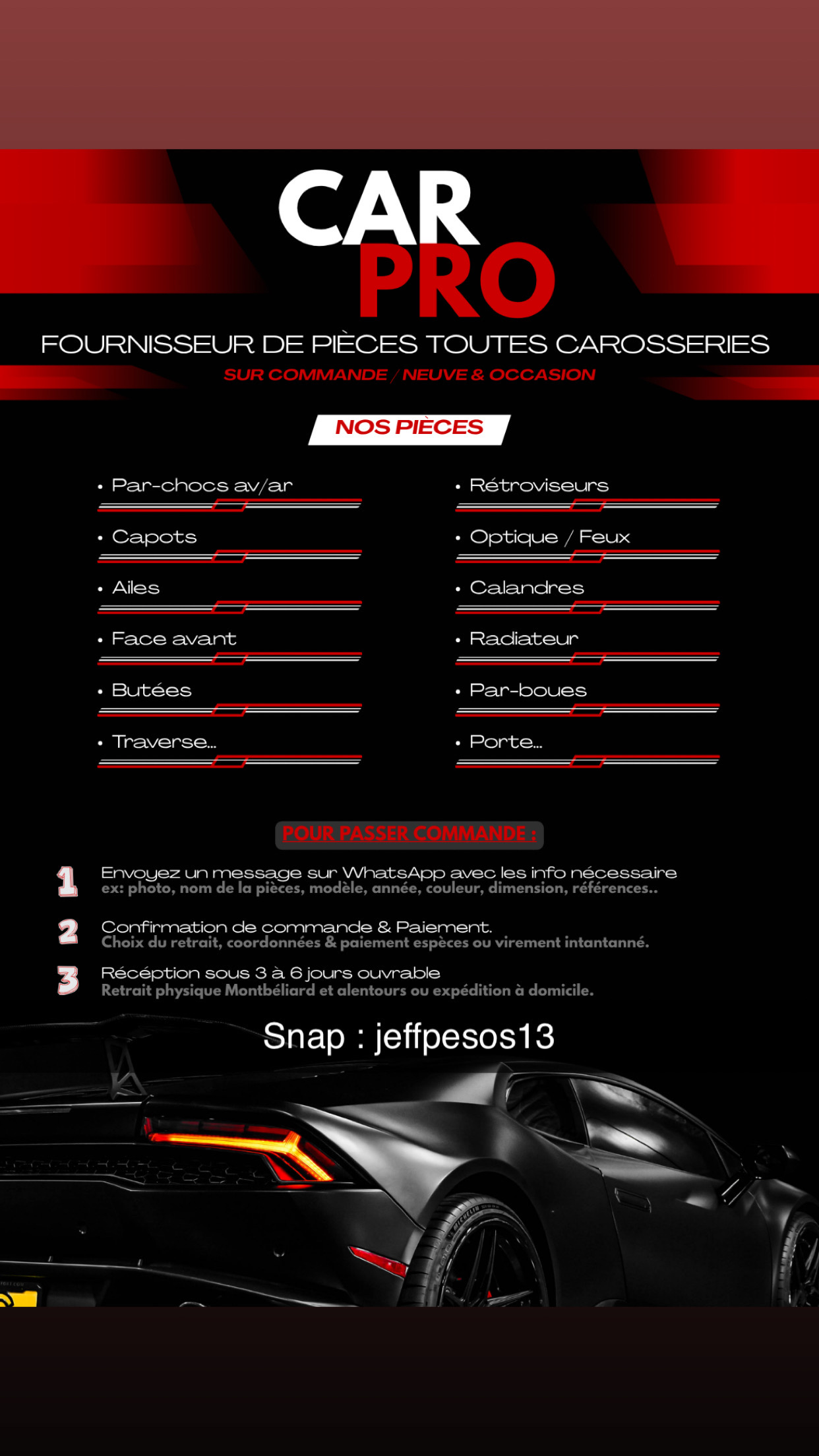 vente toute pièce carosserie