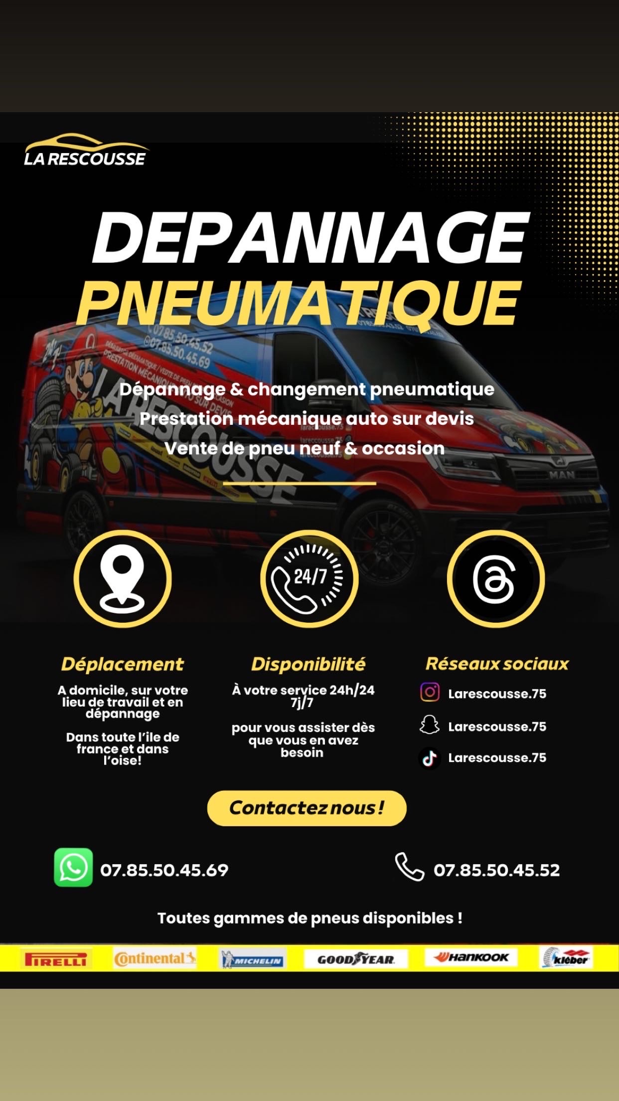 dépannage crevaison 24/24 - changement de pneu à domicile