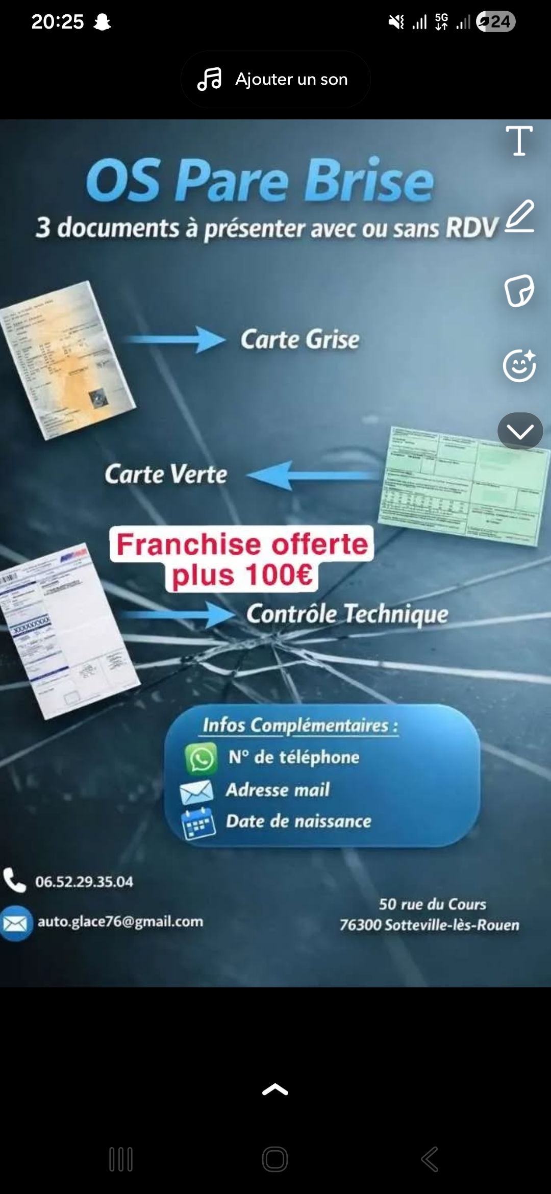 Pare brise vitrage automobile